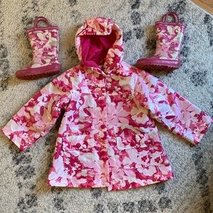 Raincoat rain jacket with math icing rain boots